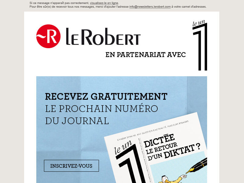 Les Éditions Le Robert / Emailing