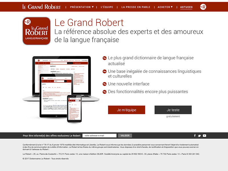 Les Éditions Le Robert / Site Internet
